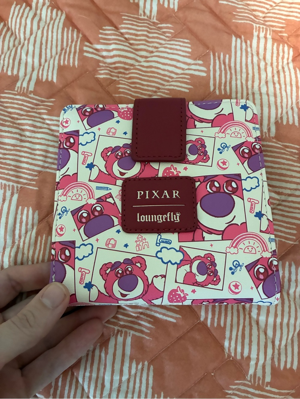 Loungefly Pixar Lotso Pink and Purple Foldover Wallet